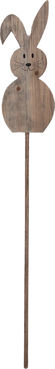 Clayre & Eef Tuinsteker Konijn 100 cm Bruin Hout