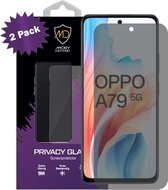 2-Pack MobyDefend Oppo A79 Screenprotectors - HD Privacy Glass Screensavers - Glasplaatjes Geschikt Voor Oppo A79