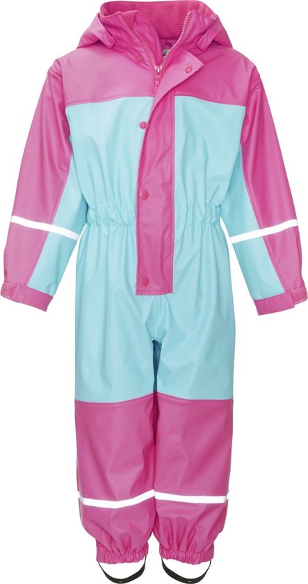 Playshoes Basic jumpsuit with fleece lining unisex-child raincoat (1-Pack), Turquoise (turquoise 15