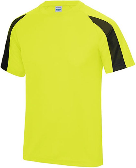 Just Cool Vegan Unisex T-shirt 'Contrast' met korte mouwen Yellow/Black - M