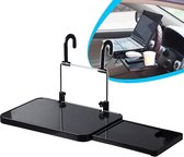 Multifunctionele autotafel, stuurwiel, tafel, laptop, bureau voor stuur, passagiersstoel, zwart