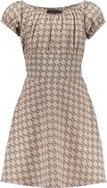 Meisjes jurk - Milou - Zwart / abrikoos print