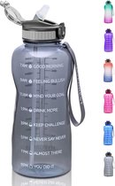 Gallon drinkfles met tijdmarkeringen, BPA-vrij, 2,2 l, met rietje, 2,2 l hydratatie, waterfles voor je fitnessdoelen