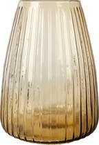 XLBoom Dim Stripe Medium Vaas - Glas - Voor Binnen - Licht Amber - 17,5×17,5×23cm