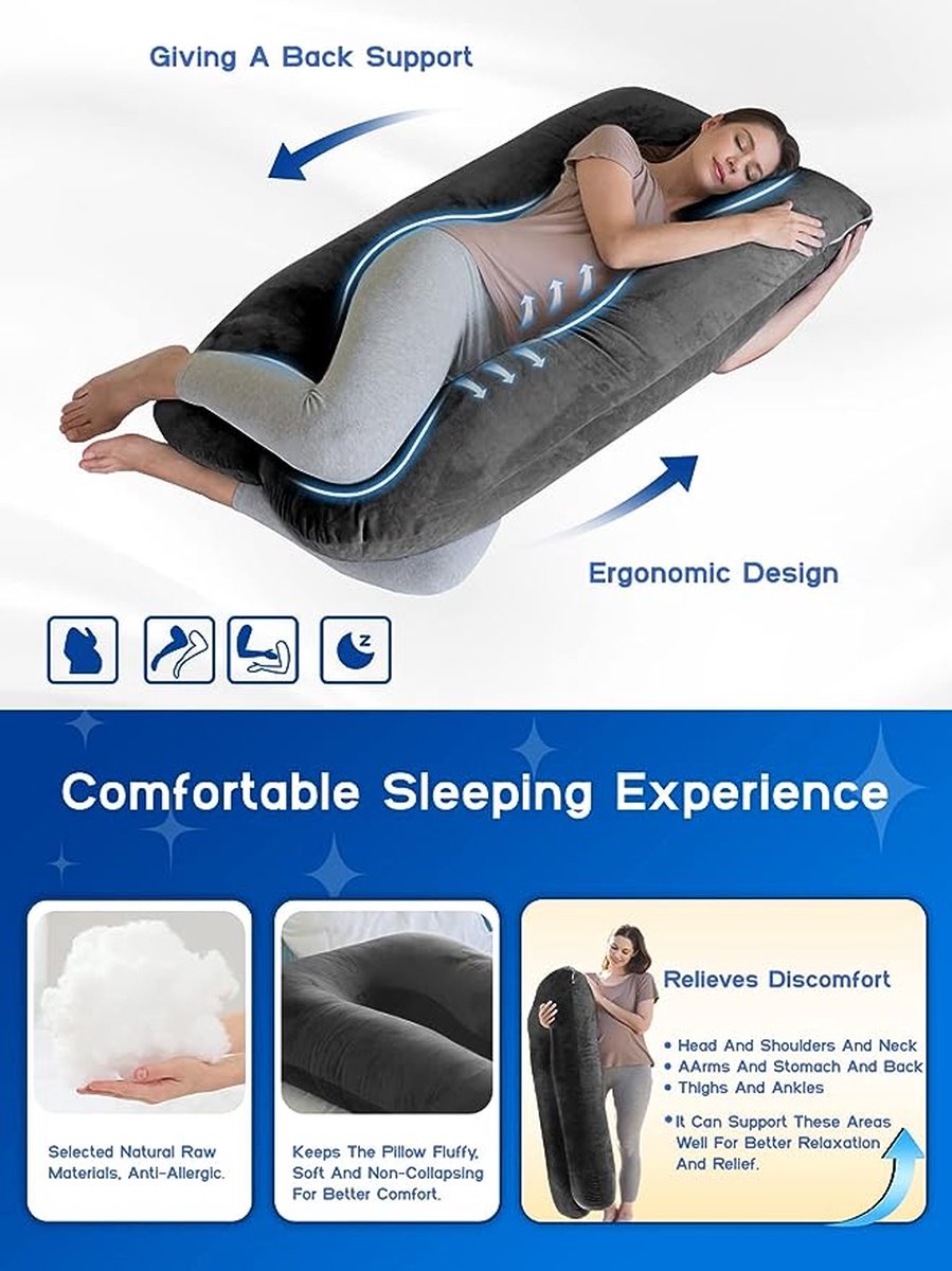 Goedkoopste Borstvoedingskussen,zijslaapkussen, Katoen - zwangerschapskussen, ondersteuningskussen