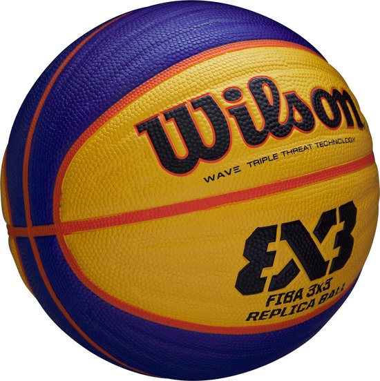 Wilson Fiba 3x3 replica - Basketbal - Geel Blauw - Outdoor - Maat 6 - Wilson