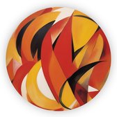 Geabstraheerde kunst - Symbolisch muurcirkels - Rond schilderij Studeerkamer - Muurdecoratie landelijk - Dibond - Muurdecoratie slaapkamer - 40 x 40 cm 3mm