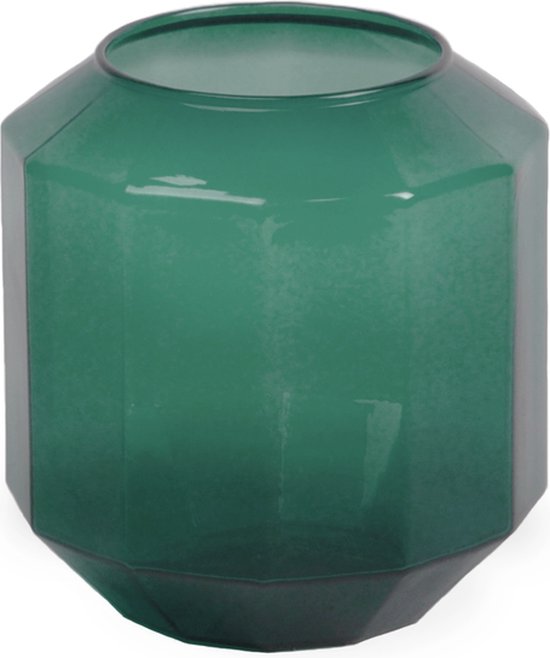 XLBoom Bliss Small Vaas - Glas - Voor Binnen - Groen - 14 × 14 × 16 cm