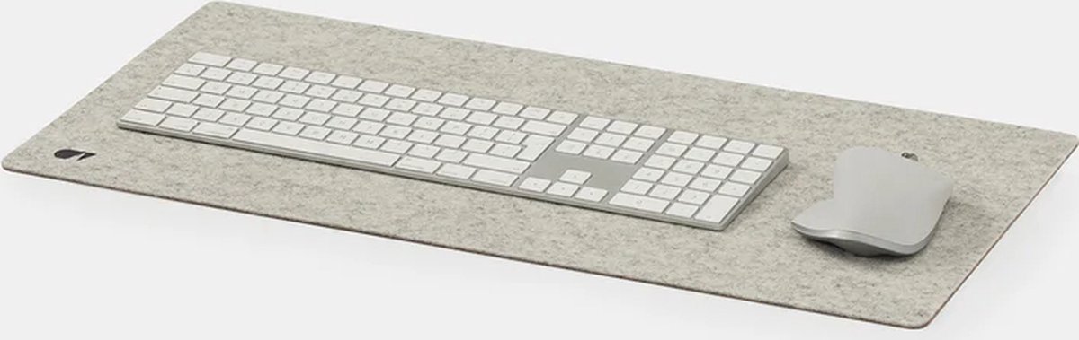 Oakywood Felt & Cork Desk Mat Stone Grey - Medium 30 x 62 cm - Luxe Bureau Onderlegger van Wolvilt & Kurk — cadeau in Wonen & Interieur - foto 2
