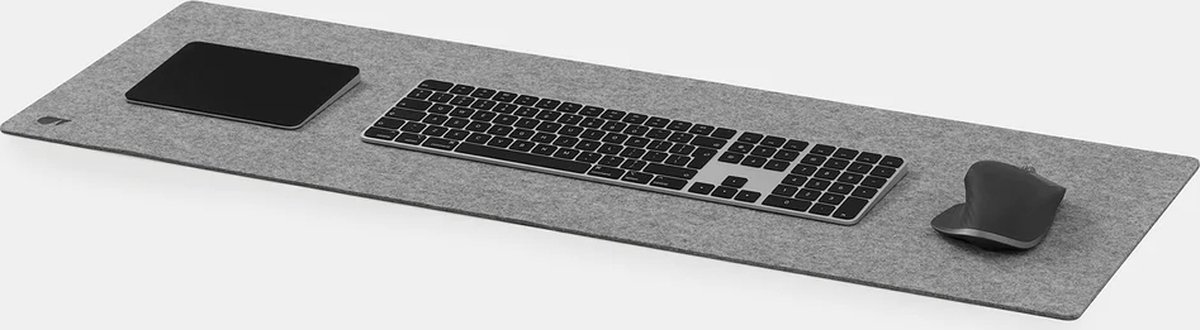 Oakywood Felt & Cork Desk Mat Grey - Large 30 x 90 cm - Luxe Bureau Onderlegger van Wolvilt & Kurk — cadeau in Wonen & Interieur - foto 2
