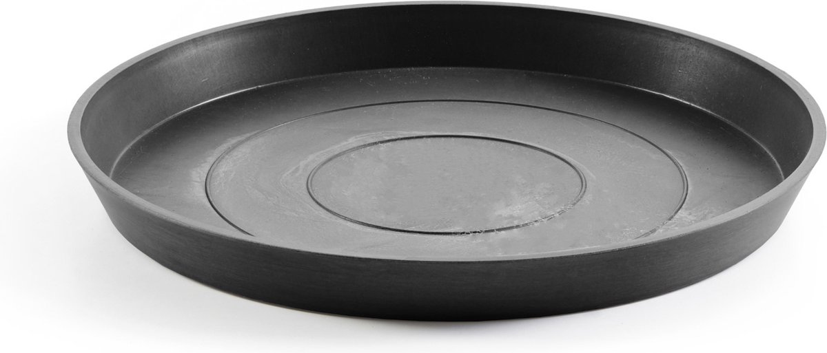 Ecopots Saucer Round - Dark Grey - Ø44,5 x H3,5 cm - Ronde donkergrijze onderschotel met waterreservoir