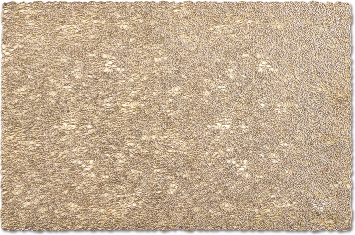 Zeller placemat - gevlochten - glanzend goud - rechthoekig - 30 x 45 cm