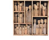 Unieke wanddecoratie “ Family” houten poppetjes in frame – Kunst – Art