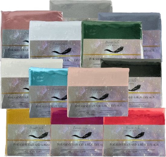 Beauty Silk - Kussenslopen - 60x70 - 2 stuks - Glans Satijn - Petrol - Merkloos