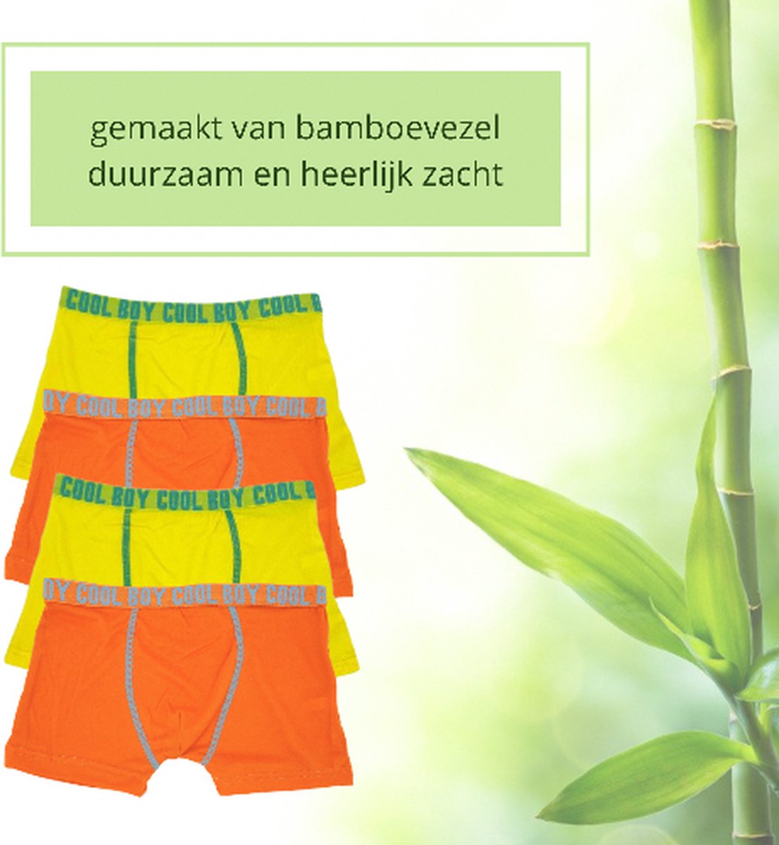 green-goose® 4 Bamboe Kinder Boxershorts voor Jongens | Boot | Maat 104-116 | 4-6 jaar | Duurzaam | Zacht | Ademend