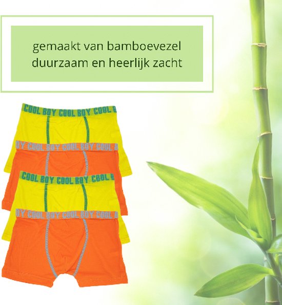 green-goose® 4 Bamboe Kinder Boxershorts voor Jongens | Boot | Maat 104-116 | 4-6 jaar | Duurzaam | Zacht | Ademend