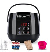BELLAVITA ® Wax Apparaat - Ontharen Set - 600gr Waxbonen - Afterspray 30ml - 60 Houten Spatels - Voor Lichaam en Gezicht
