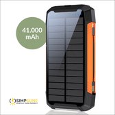 SimpSune - Solar Powerbank - 41000mAh - Powerbank Zonneenergie - Grote capaciteit - Solar Charger - Wireless charger - Powerbank Iphone - Samsung - USB C - Zaklamp - Noodpakket - Snellader - Meerdere Apparaten