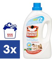 Lessive Liquide Omino Bianco Sensitive - 3 x 1,48 l (111 lavages)