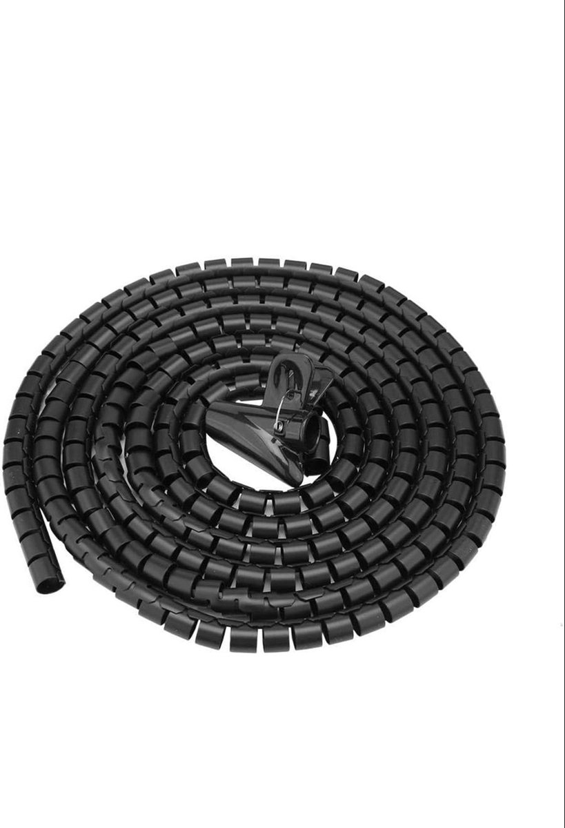 Kabel Netjes 1,5 m/3 m Lengte Spiraal Wrap Wire Spiraal Kabelbuis 16/22/28 mm Wit Zwart Zilver Kabel Management Oplossing (zwart3m¡Á16mm)