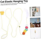 TPT-3 stuks hangende deur kattenspeelgoed-Interactief kattenspeelgoed, indoor kattenspeelgoed, zelfintrekkend interactief springtouw, zelfstimulerend speelgoed voor training en kittens spelen-Zelfgenoegzaam speelgoed voor katten
