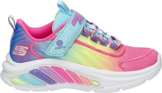 Skechers Rainbow Cruisers Meisjes Sneakers - Turquoise/Multicolour - Maat 32