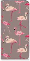 Stand Case Geschikt voor Fairphone 5 Hoesje met naam Flamingo