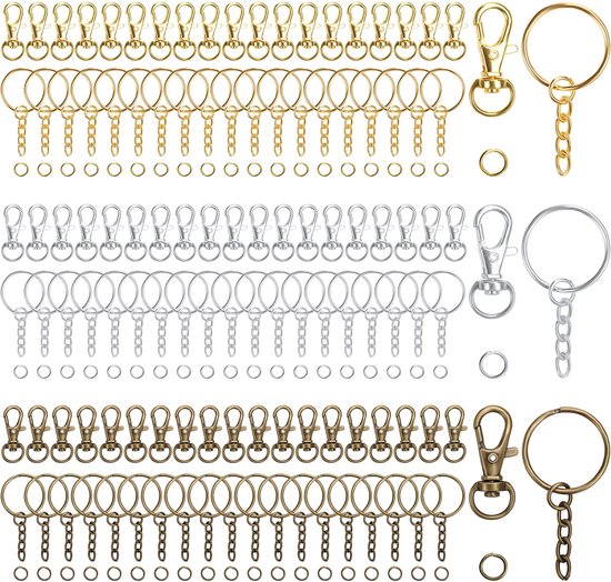 20/50 stuks sleutelhangers ronde split sleutelhanger met springring voor doe-het-zelf sleutelhangers sieraden maken accessoires (kleur: goud 01, maat: 25 mm x 50 stuks