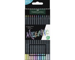 foto van Faber-Castell kleurpotlood - Black Edition - 12 stuks Metallic in karton etui - FC-116415