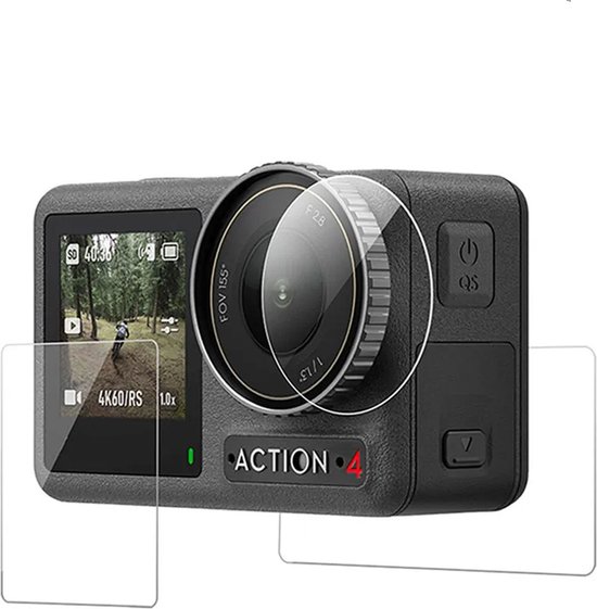 Foto: Screenprotector geschikt voor dji osmo action 4 tempered glass 1x lcd 1x lens bescherming geschikt voor dji lcd lens 9h gehard glas complete set techdefend