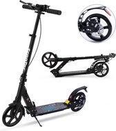 Faseras Step voor Kinderen/Volwassenen - Kinderstep met Rem - Opvouwbaar - Autoped - Max 110KG - Vering - Met grote wielen - Zwart