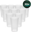 Hardcups - Kunststof Bekers - Plastic Bekers - Kunstof Glazen - Plastic Glazen - 20cl - Transparant - 20 Stuks