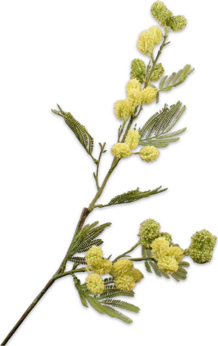Silk-ka Kunsttak - mimosa - geel - H83 cm