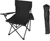 Campingstoel - Zwart - Vouwstoel - Vissersstoel - Viskrukje - Kampeerstoel - Klapstoel - Buiten - draaggewicht 100kg - Opvouwbare stoel