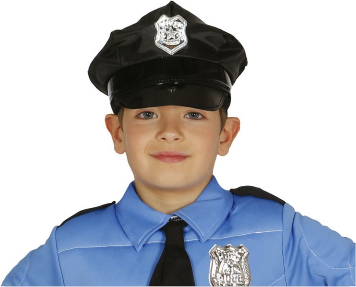 Casquette de déguisement de Police /casquette noire avec pistolet/étui/badge  pour enfants