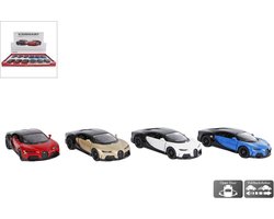 Bugatti Chiron Supersport Die Cast Pull Back 4ass 1:38 13cm verkoop per stuk Kinsmart