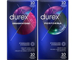 Durex - 20 stuks Condooms - Orgasm Intense 1x10 stuks - Performa 1x10 stuks - Voordeelverpakking