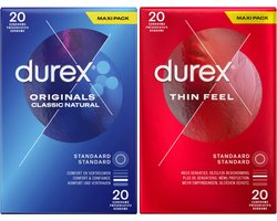 Durex - 40 Condooms - Classic Natural 20st - Thin Feel 20st