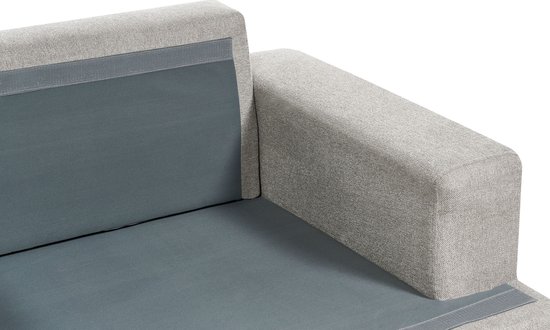 ALLA - Canapé trois places - Gris clair - Polyester