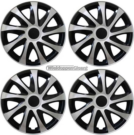 4-Delige Sparco Wieldoppenset Sicilia 13-inch zwart/zilver/carbon