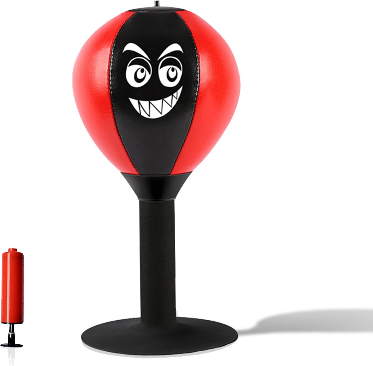 Boksbal tafelmodel pomp - Mini bokszak - bureau boksbal - voor volwassenen & kinderen - rood - stevige zuignap - stress bal - Mini Bokspaal