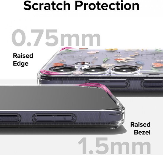 Design de Fusion Ringke | Coque adaptée au Samsung Galaxy S24 | Couverture arrière avec revêtement anti-rayures | Norme militaire | Fleurs sèches