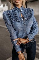 Estee Brown SHIRT Spring 2024 -Jeans Bleu- Dames Shirt – Size:L