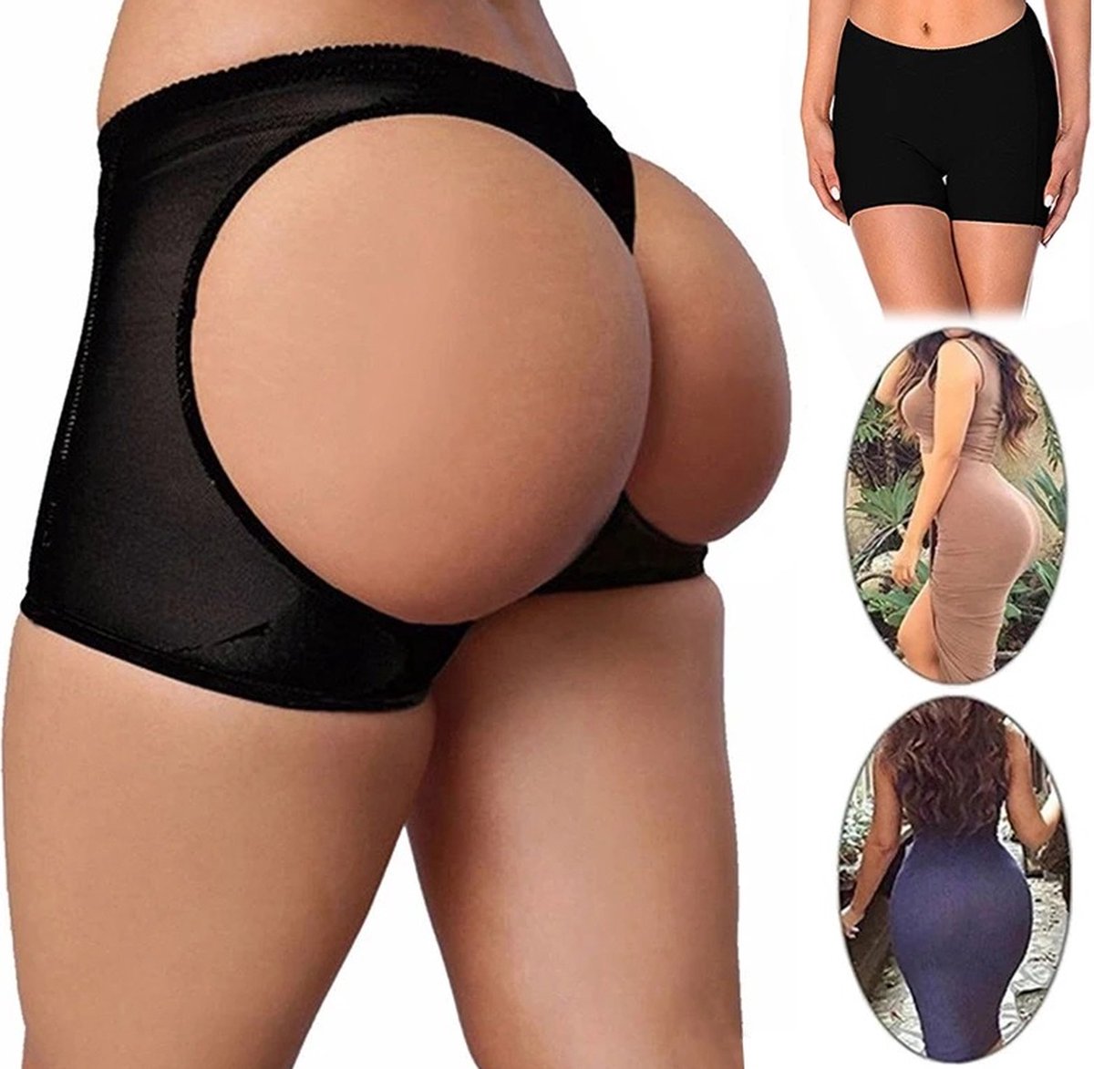 Butt Lifter - Butt lift onderbroek - Shapewear dames - Volle billen - Zwart - L