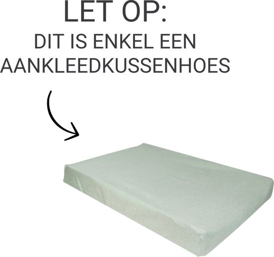 MamaLoes - Aankleedkussenhoes - Badstof - Stone Green - excl. Kussen — afbeelding 3