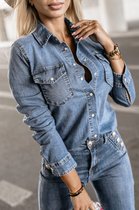 Estee Brown SHIRT Spring 2024 -Jeans Bleu- Dames Shirt – Size:S