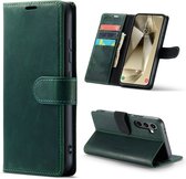 Casemania Hoesje Geschikt voor Samsung Galaxy S24 Emerald Green - Leather Book Case