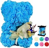 Luxe Rozenbeer - Blauw - Rose Bear - Rose Teddy - Valentijn - Moederdag - Rozen Teddy Beer