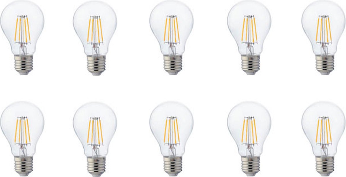LED Lamp 10 Pack - Filament - E27 Fitting - 6W - Warm Wit 2700K