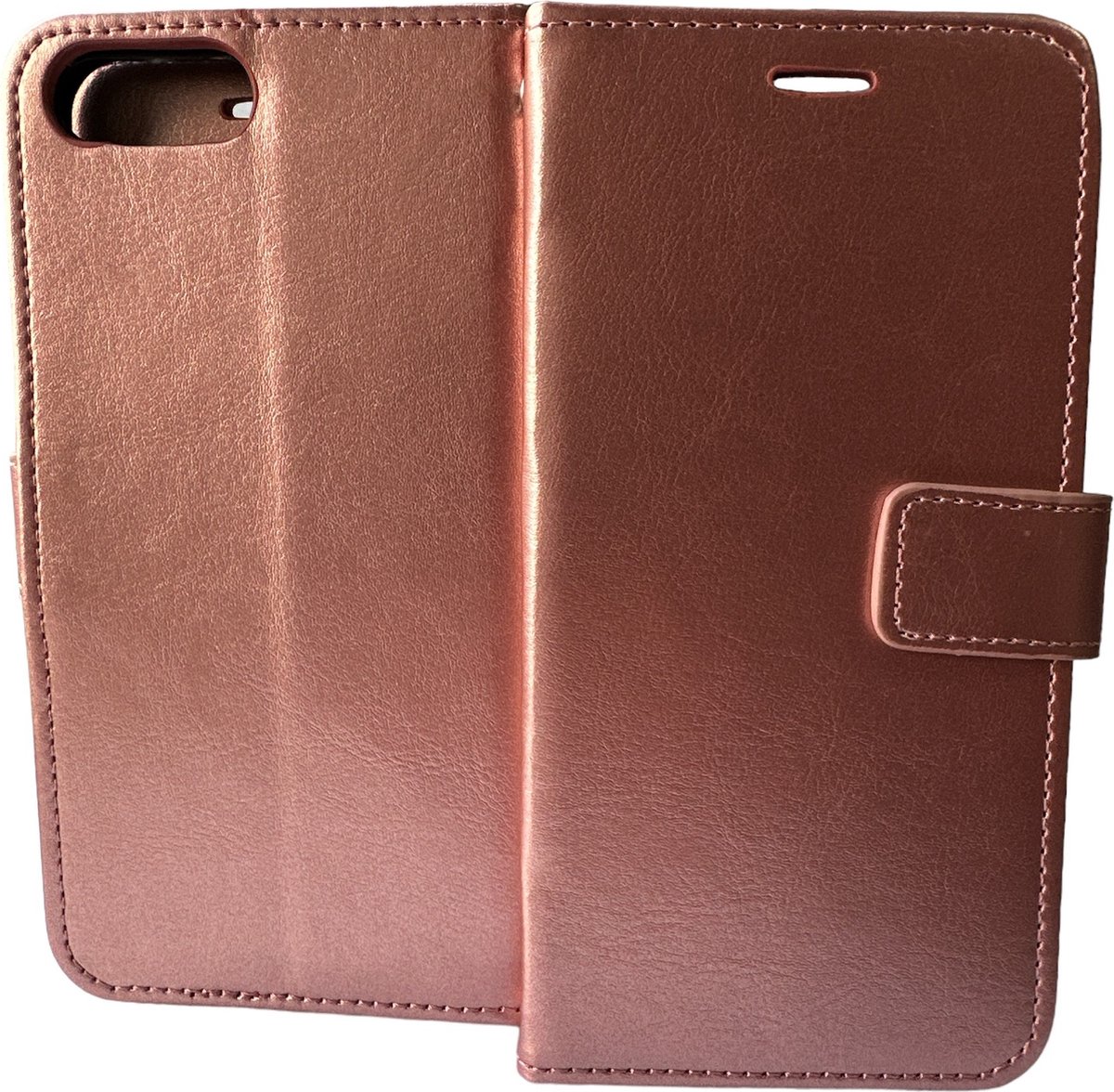 Portemonnee Book Case Hoesje Geschikt voor: iPhone 6 Plus / 6S Plus - rosegoud